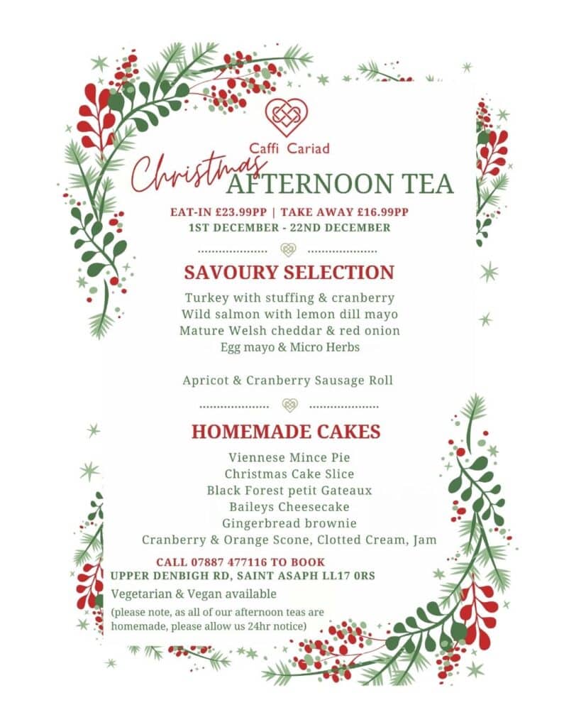 Caffi Cariad Christmas Afternoon Tea